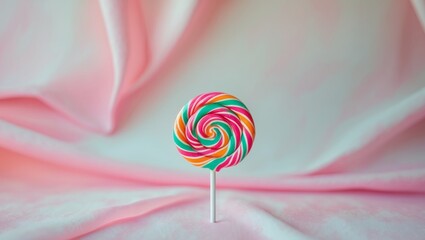 Fun Cannabis Lollipop Design with Sprinkles on a Pastel Pink Backdrop.