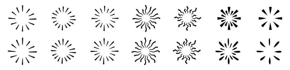 radial sun burst blast explode vector sun ray drawing doodle hand drawn sketch