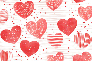 A modern print featuring red and pink love hearts in a contemporary design, perfect for trendy decor, greeting cards, or digital backgrounds, flat art

