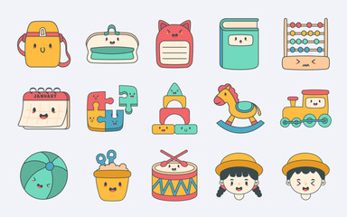 Kindergarten School Icon Pack
