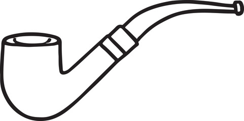 Vintage Smoking Pipe Vector Art in Clean Line Drawing Style