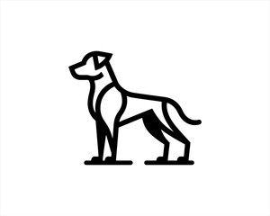 Dog Silhouette logo design vector illustration. Black and white dog logo template	