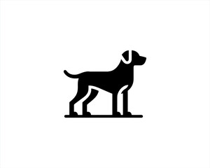Dog Silhouette logo design vector illustration. Black and white dog logo template	