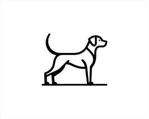 Dog Silhouette logo design vector illustration. Black and white dog logo template	