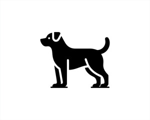 Dog Silhouette logo design vector illustration. Black and white dog logo template	