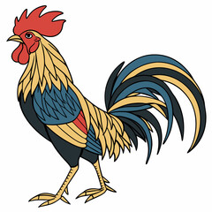 rooster isolated on white background © Nahid