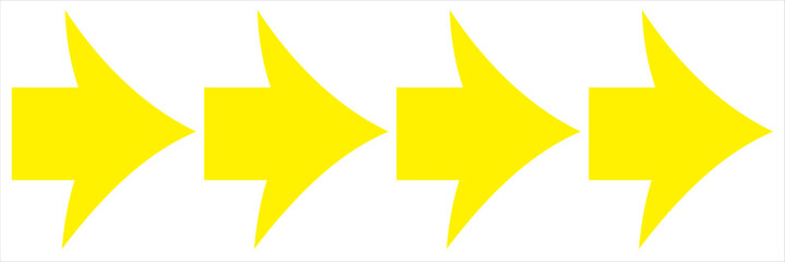 Bold Arrows Design of colors Directions. Colors Red Black yellow white Backgrounds. Symbols.