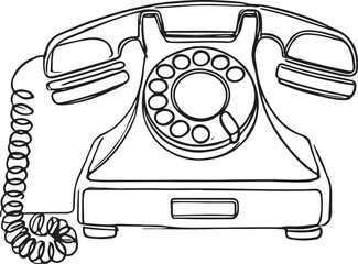 Old Telephone Line Vector Art. A Nostalgic Illustration