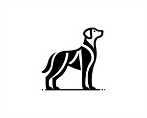 Dog Silhouette logo design vector illustration. Black and white dog logo template	
