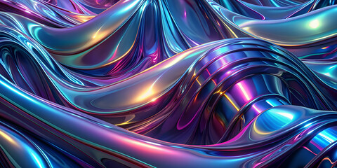 Abstract iridescent liquid metal background.