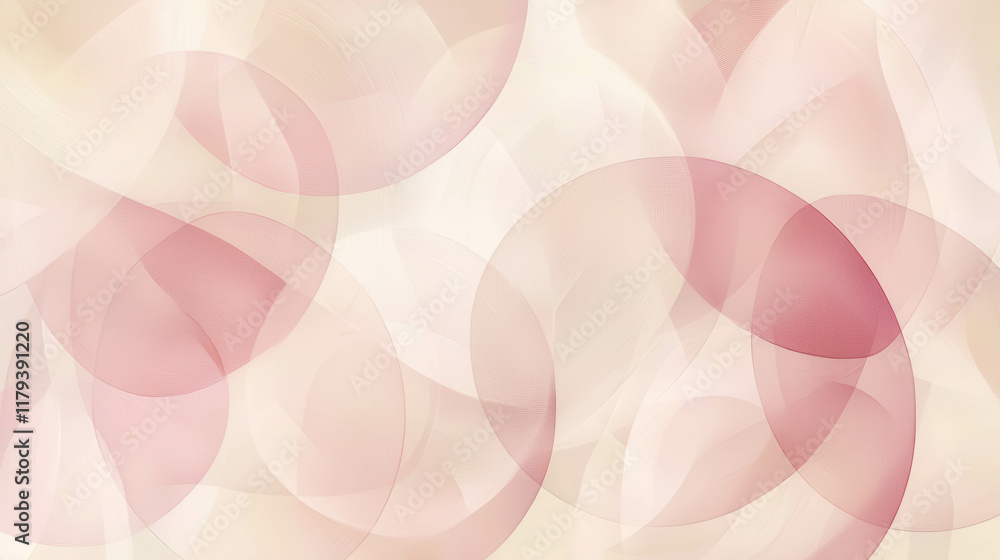 Poster soft minimalist abstract design with overlapping circles in pastel tones