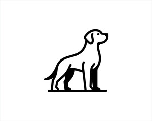 Silhouette Dog logo design icon symbol vector illustration. Black and white dog logo