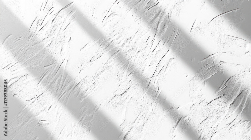Poster shadows cast on textured white surface during bright daylight showcasing intricate patterns. generat