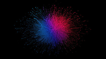 Fototapeta premium Multicolored Burst of Light Particles Exploding in a Dark Background