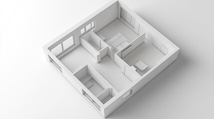 Modern Minimalist Architectural Model of a Room Layout Design