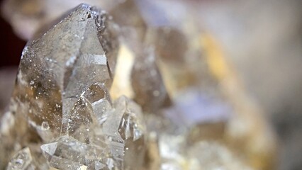 Macro photography of transparent quartz crystal