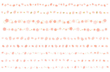 桜のライン素材 春 フレーム 枠 コピースペース さくら サクラ 線 あしらい かわいい シンプル