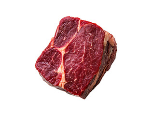 Obraz premium Close-Up Photo: Richly Marbled Beef Chuck Roast on Pristine White Background. AI Generated