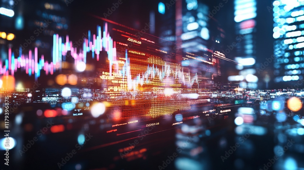Poster neural network analyzes financial markets with advanced data visualization techniques in 4k