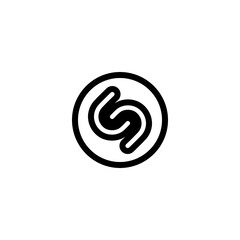 Minimalistic Black and White Logo With Abstract Circular Design


