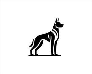 Silhouette Dog logo design icon symbol vector illustration. Black and white dog logo