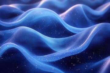 Obraz premium abstract geometric blue wave pattern background with dynamic fluid shapes and modern gradient motion design elements for technology presentation