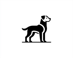 Silhouette Dog logo design icon symbol vector illustration. Black and white dog logo