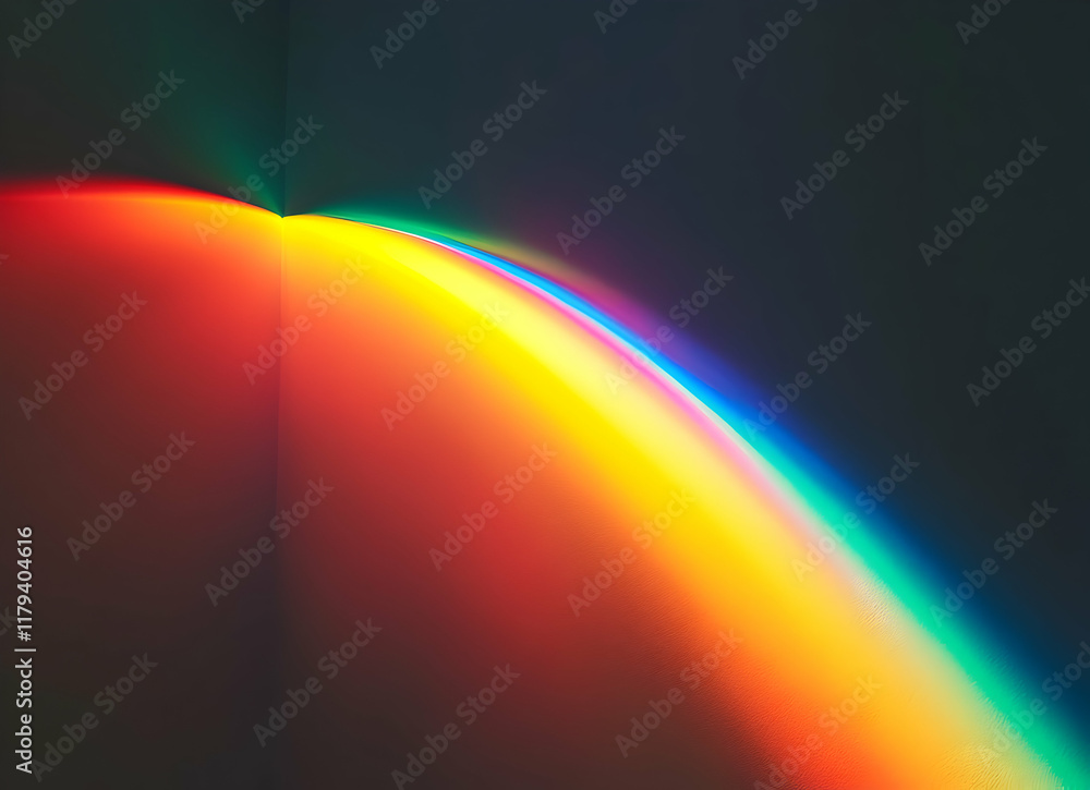 Poster vibrant spectrum of light creating a beautiful abstract rainbow effect in a dark room