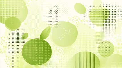 Abstract Green Design with Dots and Shapes for Background Use