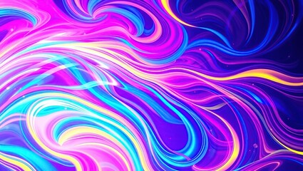 Obraz premium Vibrant Swirling Neon Abstract Art Design