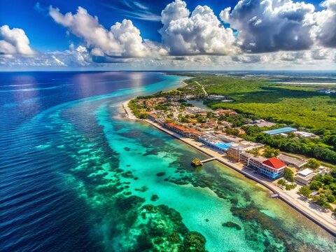 Cozumel Island Aerial Map: Stunning Bird's-Eye View of Caribbean Paradise