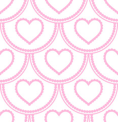 Symmetrical seamless pattern with layered hearts. Perfect for Valentine's Day or other love themed projects.