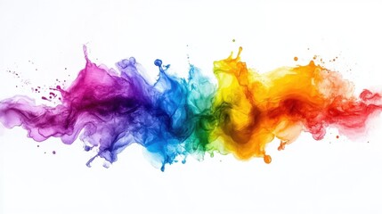Colorful Abstract Liquid Splashes in Vibrant Rainbow Spectrum