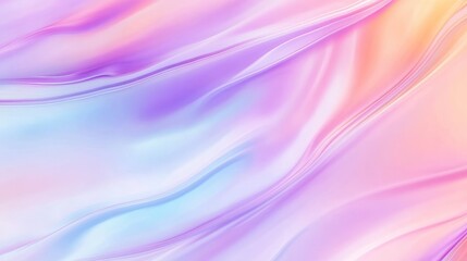 A soft, flowing abstract design in pastel hues of pink, purple, and blue.