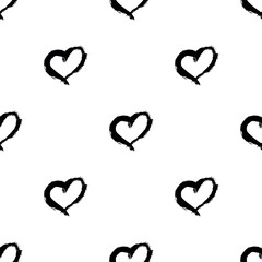 Seamless pattern with hand drawn heart doodle for decorative print, wrapping paper, greeting cards and fabric