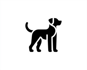 Silhouette Dog logo design icon symbol vector illustration. Black and white dog logo