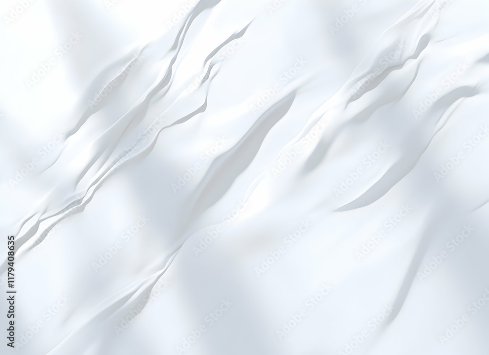 Poster abstract rippling white surface with soft shadows in a minimalist art style