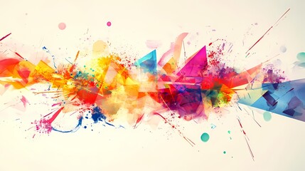 Fototapeta premium Vivid Abstract Explosion of Color with Splashes in Red, Orange, Pink, and Blue