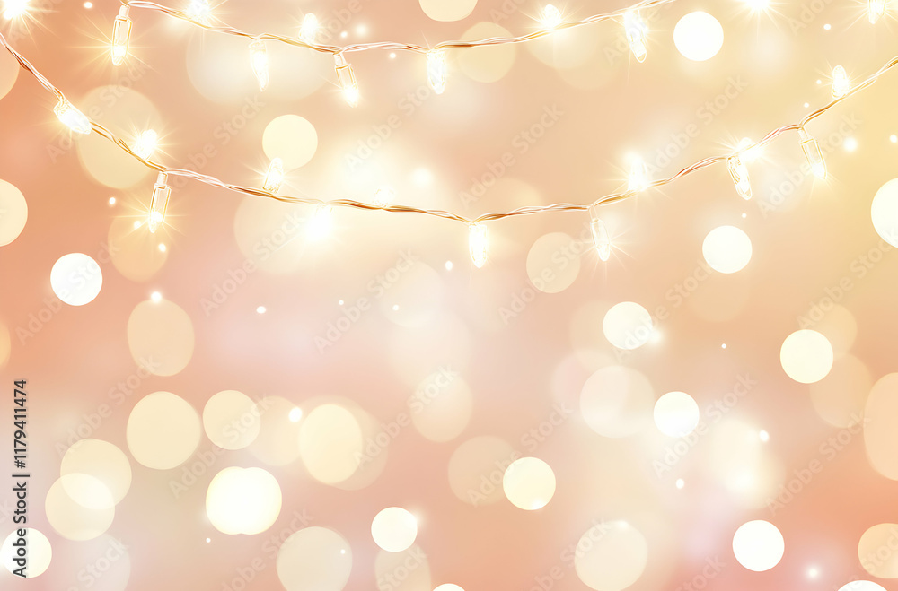 Aufkleber festive string lights with warm bokeh in background creating a cozy atmosphere