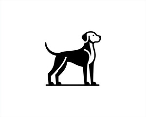 Silhouette Dog logo design icon symbol vector illustration. Black and white dog logo
