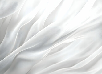 Fototapeta premium Elegant White Fabric Waves Create a Serene and Sophisticated Abstract Texture Design