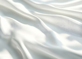 Obraz premium Smooth White Fabric with Soft Folds and Elegant Light Subtle Waves Pattern