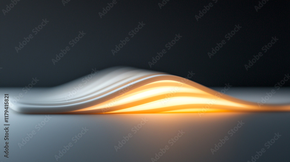 Poster soft curves illuminated by warm light create serene atmosphere