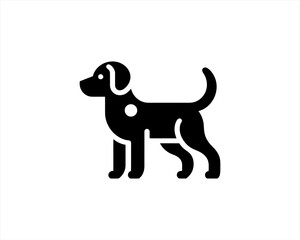 Silhouette Dog logo design icon symbol vector illustration. Black and white dog logo