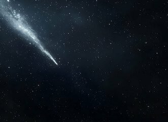 Spectacular Night Sky with Shooting Star in Cosmic Serenity and Stunning Starlit Darkness