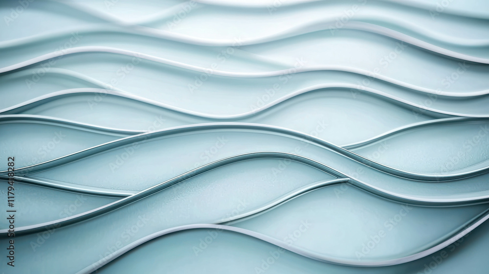 Poster modern curving wave pattern in glass panels for background or textural use