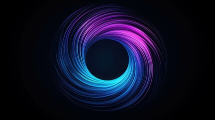 Swirling Blue and Purple Light Trails Against a Dark Background Abstract Art