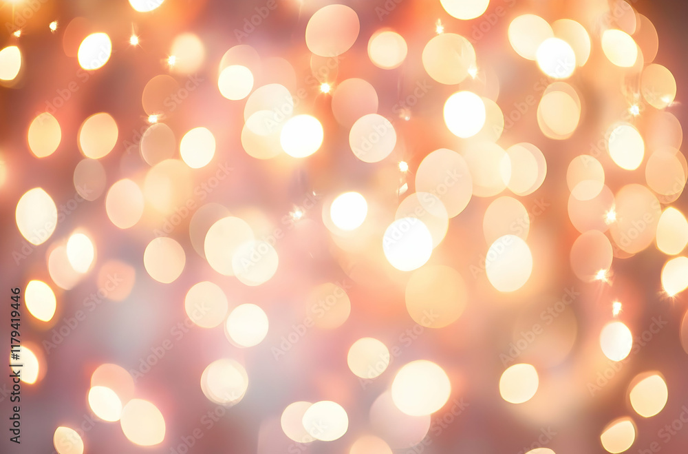 Aufkleber warm glowing light bokeh with soft circles of golden and pink tones sparkling in serenity