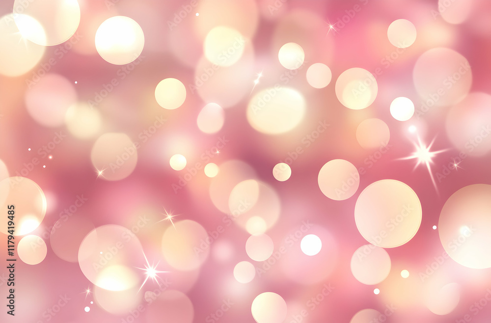 Poster soft pink bokeh lights creating a dreamy and joyful abstract background