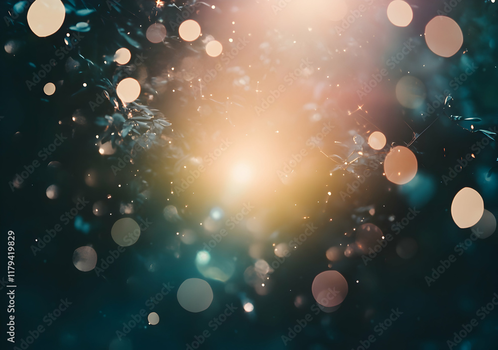 Poster abstract light and colorful bokeh for a dreamy and magical background